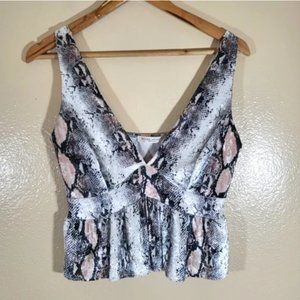 Nylon Apparel Snakeskin Velour Crop Top